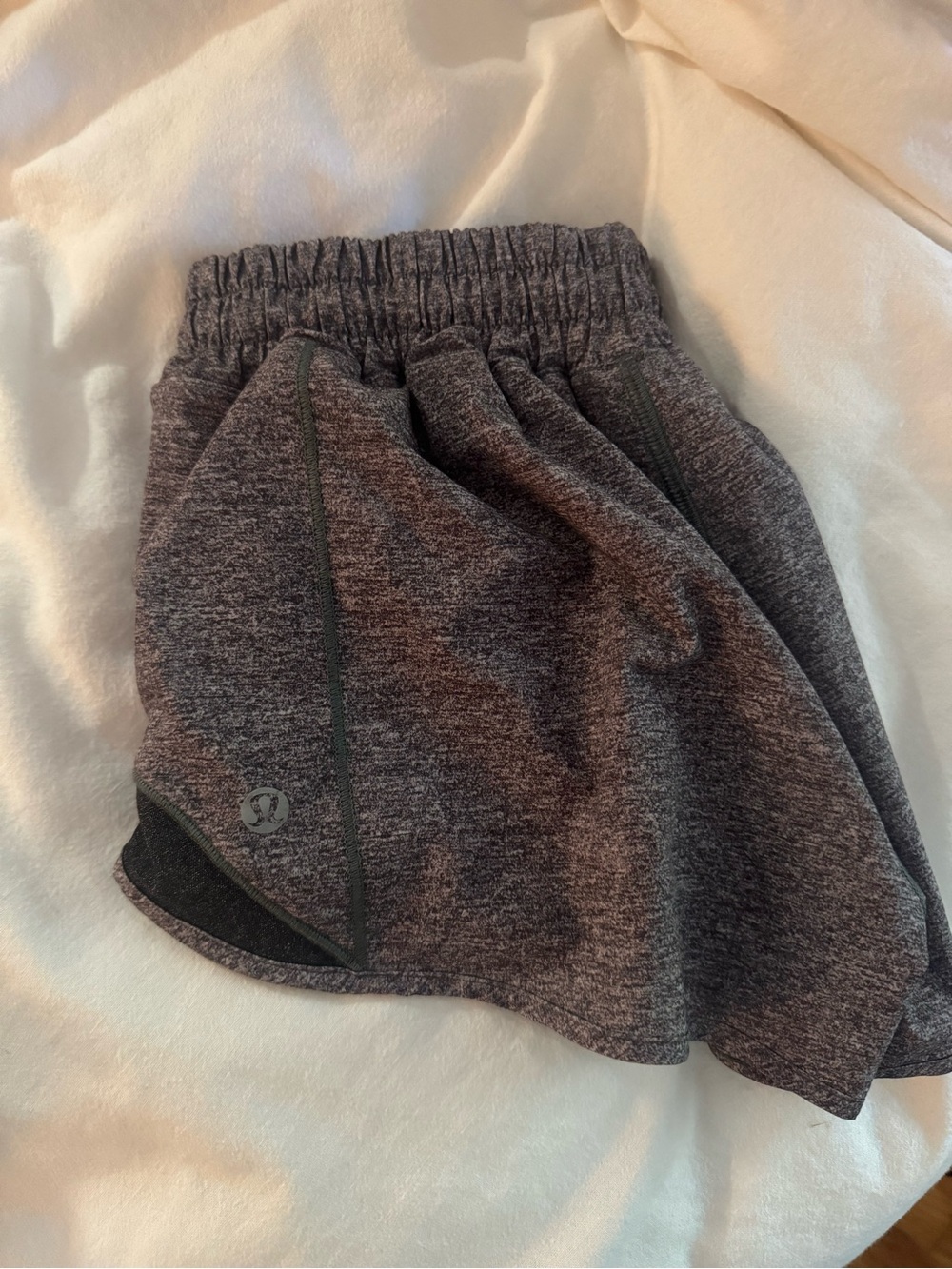 lululemon athletica women’s ' Heathered Charcoal Athletic Shorts